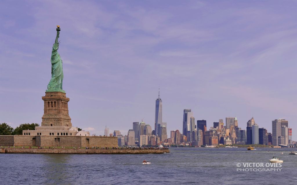 Statue of LIberty Liberty Island and Manhattan